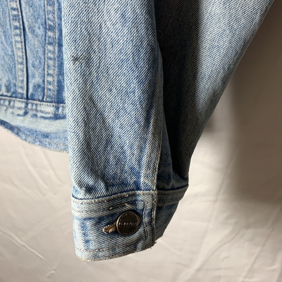 Retro 1980’s Forenza denim Jacket Sz M structured light wash rigid cotton RARE - Picture 13 of 15